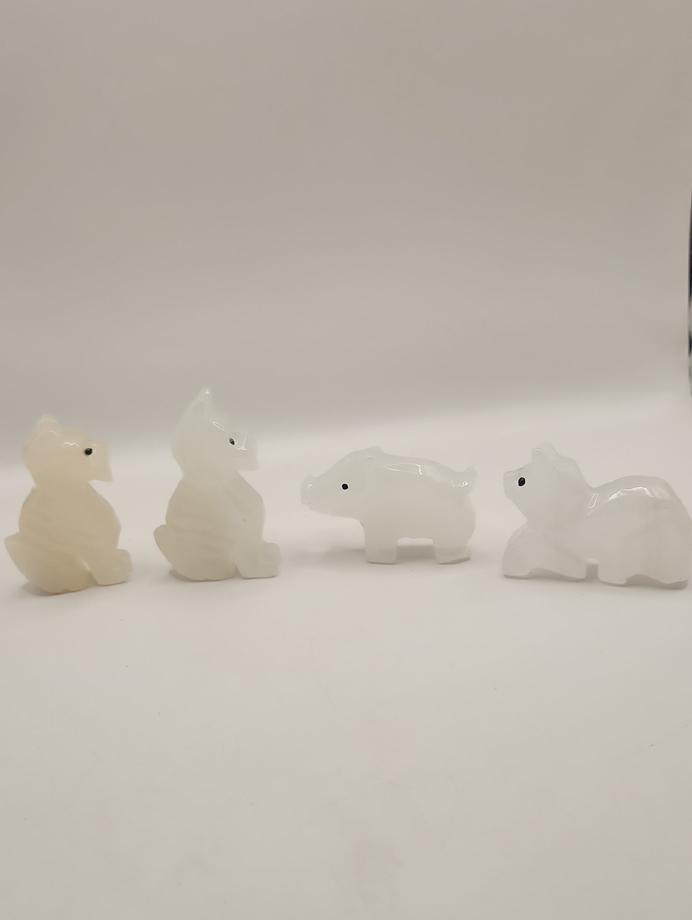 White Onyx Hand Carved Animals - 4